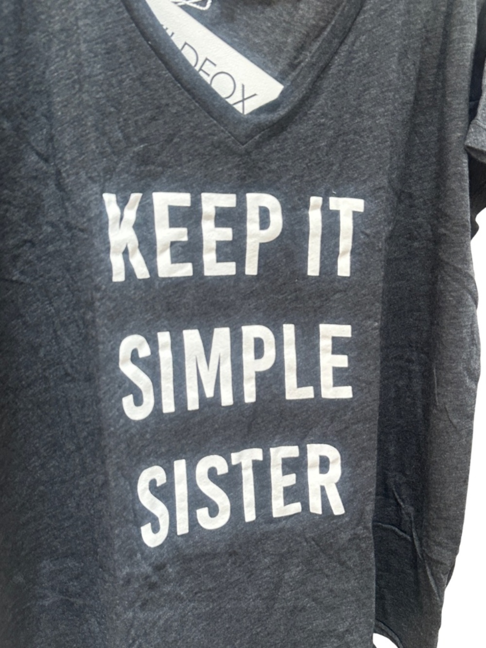 NEW Wildfox Keep It Simple Sister Gray Short Sleeve Shirt - Women's Medium - Picture 2 of 2